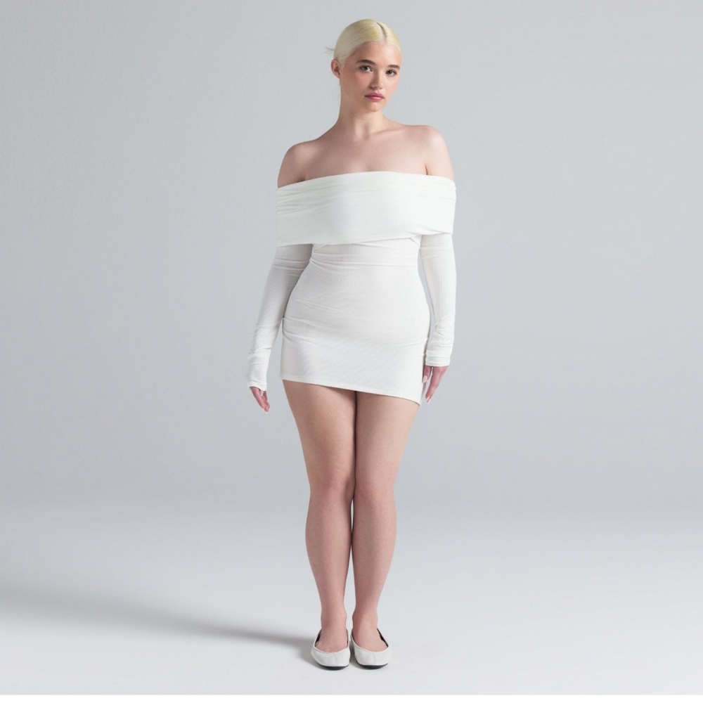 SKIMS soft lounge off shoulder dress